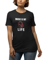 Music Is My Life Women Oversized 180 Black Oversized - Premium Cotton Women Wear