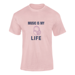 Music Is My Life Men Oversized 240 Baby Pink Oversized - Premium Cotton Men Wear