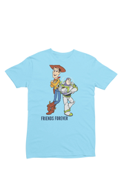 Sky Blue Regular Fit Tshirt - Woody And Buzz Friends Forever Women Regular Fit Tshirt 180 Design | Women Fashion