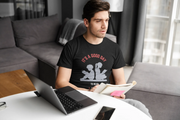 Comfortable Men Regular Fit Tshirt in Black - 180 GSM | Fullmoon Styles