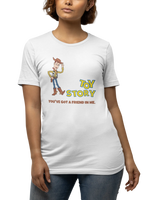 Toy Story Woody Women Oversized 240 White Oversized - Premium Cotton Women Wear