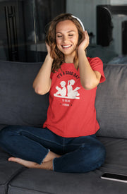 Women Regular Fit Tshirt - Good Day To Read Women Regular Fit Tshirt 180 Red | Fullmoon Styles