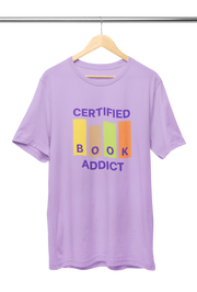 Men Regular Fit Tshirt - Certified Book Addict Men Regular Fit Tshirt 180 Lavender | Fullmoon Styles